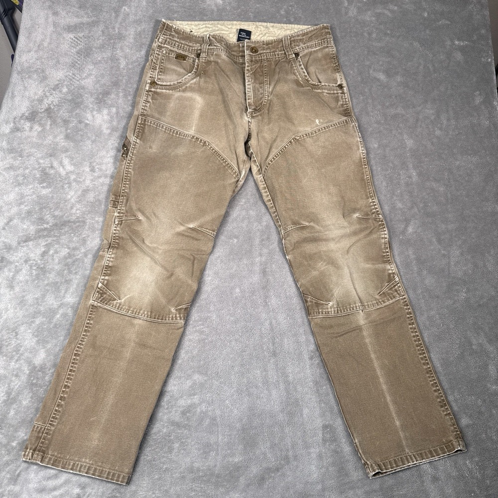Kuhl Pants Mens The Law 34x34 Vintage Patina Dye Cargo Khaki Relaxed Fit Blowout